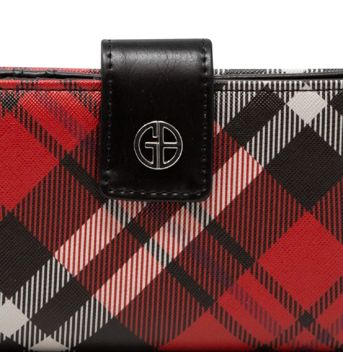 Giani Bernini Women's Framed Indexer Saffiano Plaid Wallet Red Size Regular