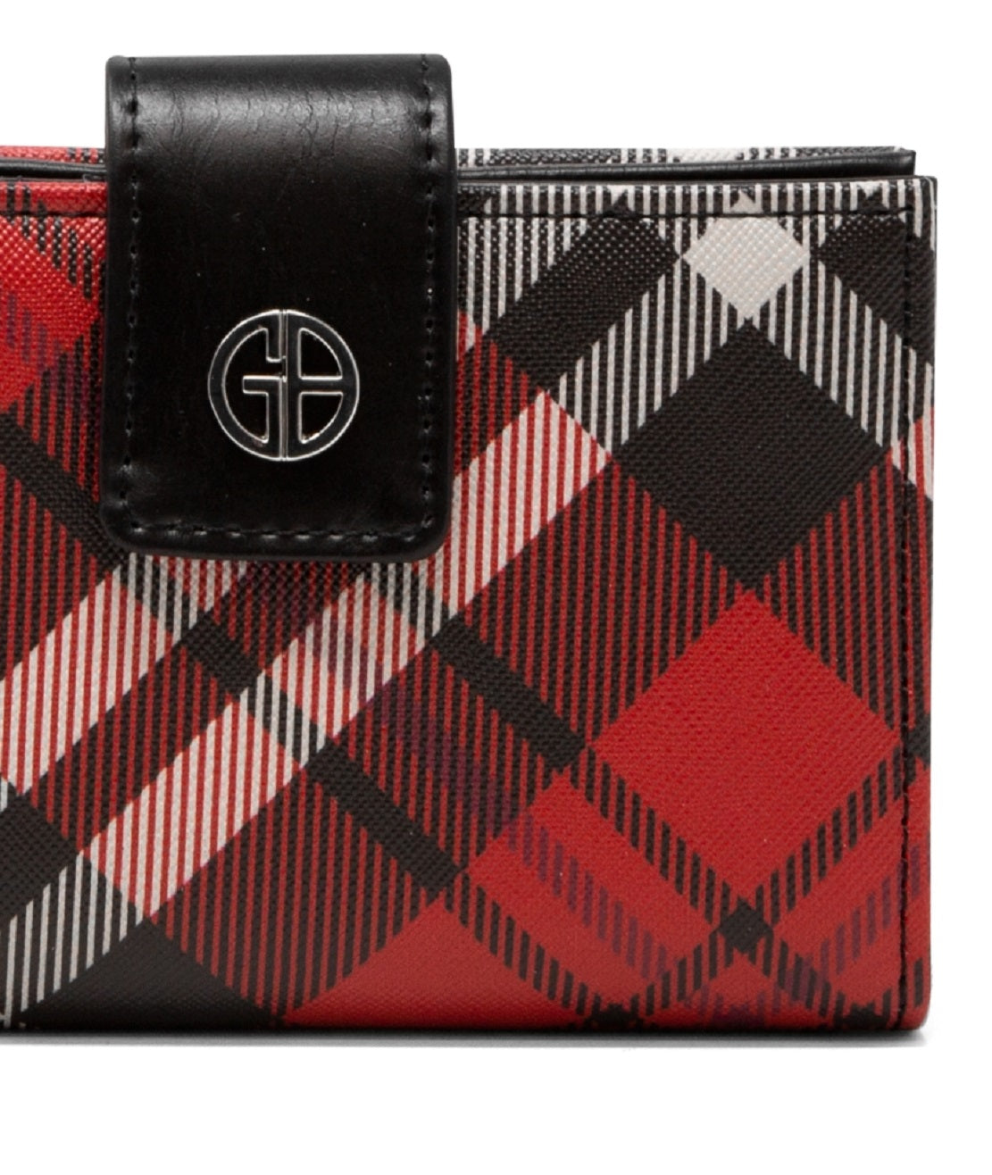 Giani Bernini Women's Framed Indexer Saffiano Plaid Wallet Red Size Regular