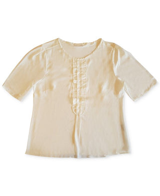 Charter Club Women's Short Sleeve Ruffle Top White Size Large