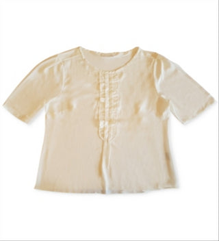 Charter Club Women's Short Sleeve Ruffle Top White Size Large