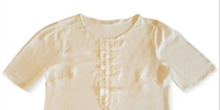 Charter Club Women's Short Sleeve Ruffle Top White Size Large