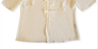 Charter Club Women's Short Sleeve Ruffle Top White Size Large