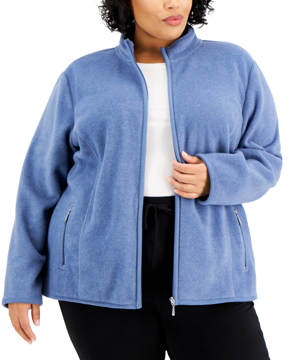 Karen Scott Women's Zeroproof Jacket Blue Size 2X
