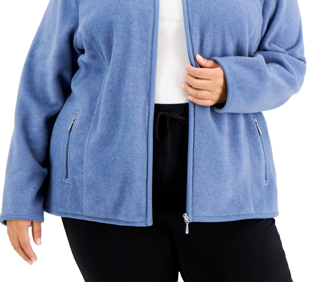 Karen Scott Women's Zeroproof Jacket Blue Size 2X