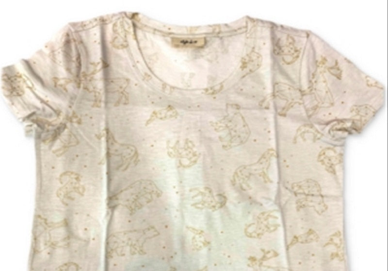 Style & Co Women's Cotton Printed T-Shirt Brown Size Large