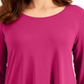 JM Collection Women's 3/4 Sleeve Solid Top Pink Size Small