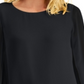 JM Collection Women's Beaded Smocked Cuff Top Black Size Large
