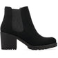 Sun + Stone Women's Morghan Lug Sole Block Heel Booties Black Size 6 M