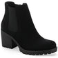 Sun + Stone Women's Morghan Lug Sole Block Heel Booties Black Size 6 M