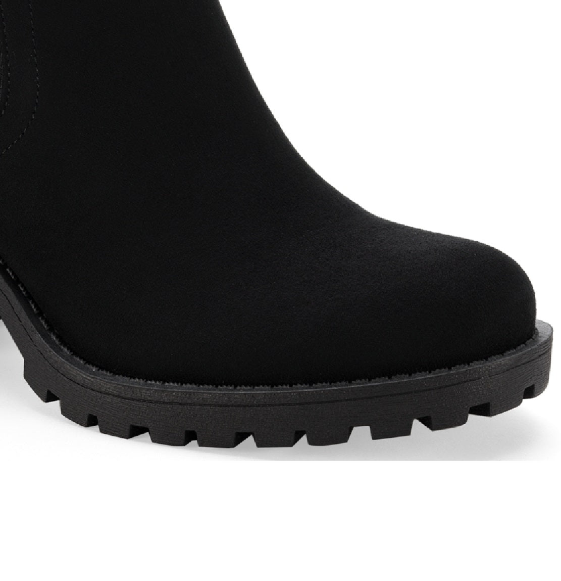 Sun + Stone Women's Morghan Lug Sole Block Heel Booties Shoes Black Size 7.5 M