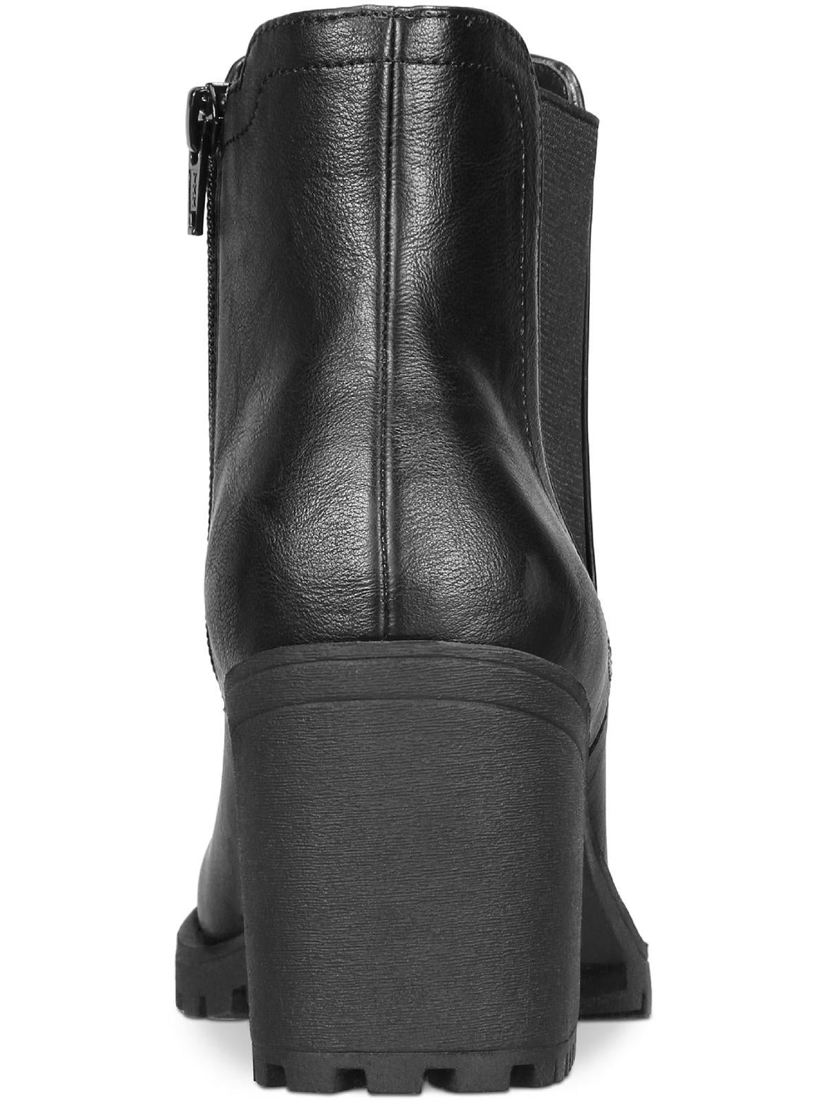 Sun + Stone Women's Morghan Lug Sole Block Heel Booties Black Size 8 M