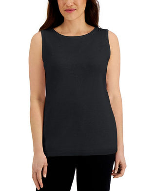 Karen Scott Women's Cotton Scoop Neck Top Black Size XX-Large
