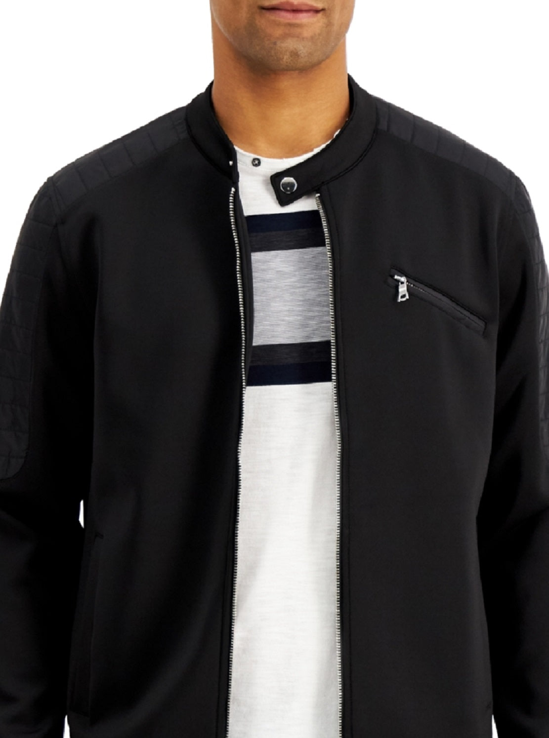 INC International Concepts Men's Wilson Moto Jacket Black Size Medium