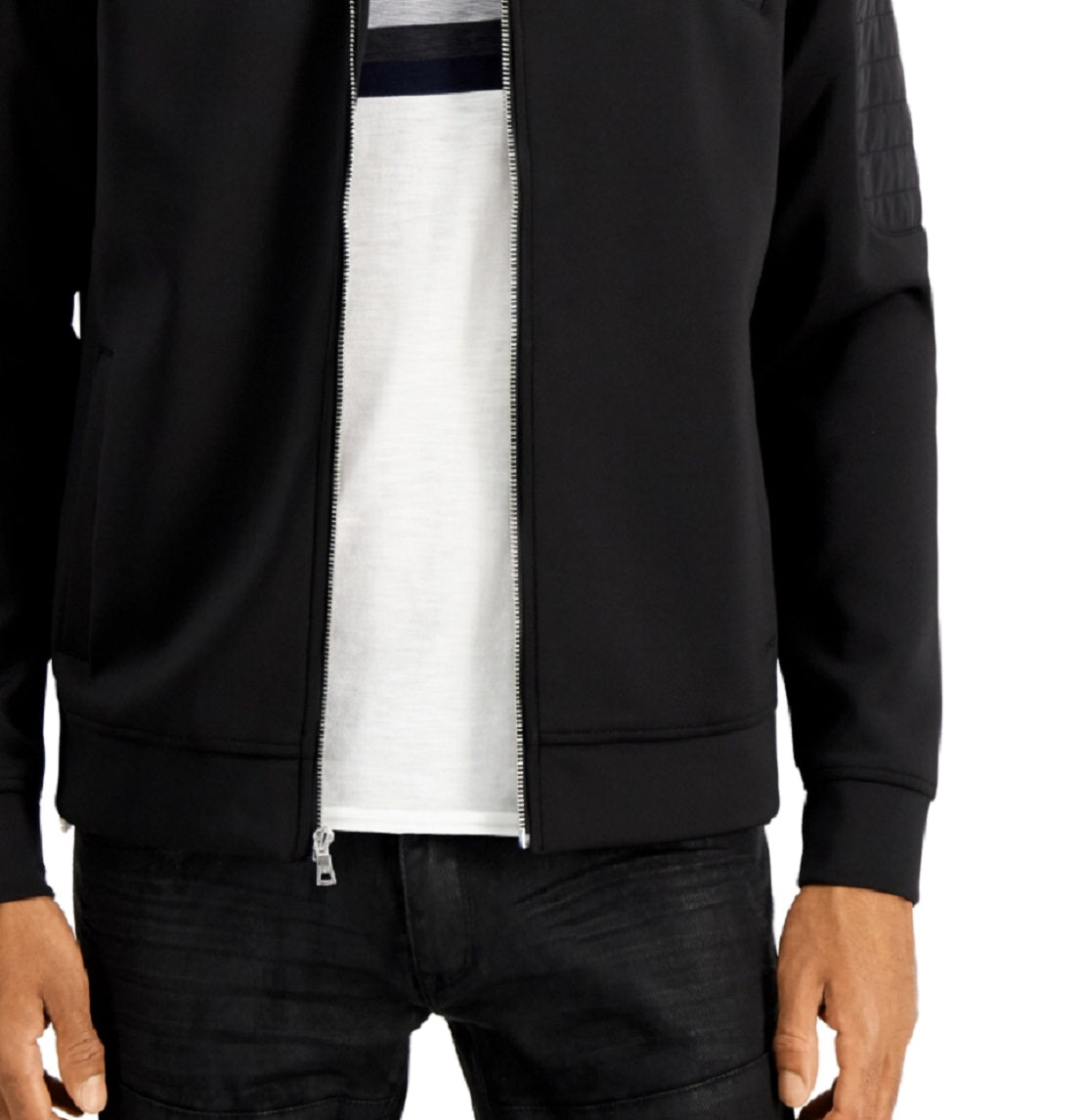 INC International Concepts Men's Wilson Moto Jacket Black Size Medium