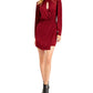 Bar III Women's Jacquard Cutout Faux Wrap Dress Red Size 12
