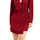 Bar III Women's Jacquard Cutout Faux Wrap Dress Red Size 12