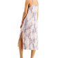 Style & Co Women's Printed Side Slit Slip Dress Gray Size Petite Medium