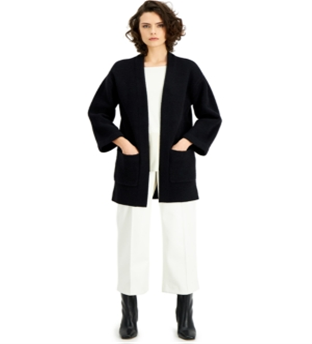 Alfani Women's Solid Cardigan Sweater Black Size XX-Large