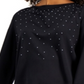 Bar III Women's Studded Long Sleeve Top Black Size Small