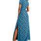 Bar III Heart-Print Ruched-Waist Dress Flutter Heart Blue M