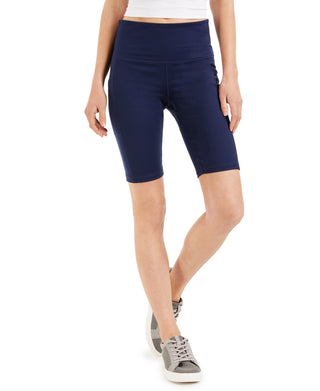 ID Ideology Women's Compression High-Rise 10 Bike Shorts Blue Size Medium