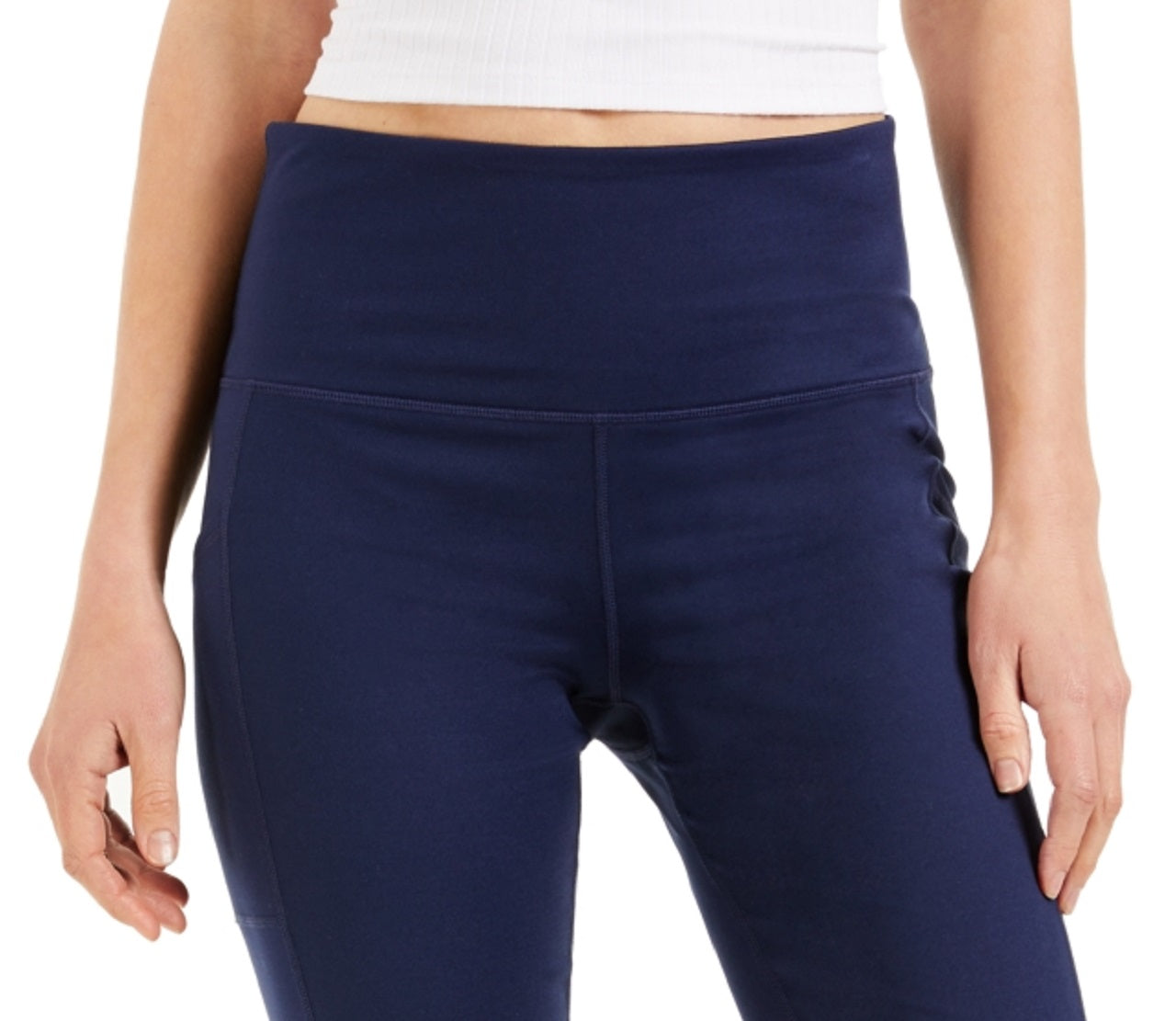 ID Ideology Women's Compression High-Rise 10 Bike Shorts Blue Size Medium