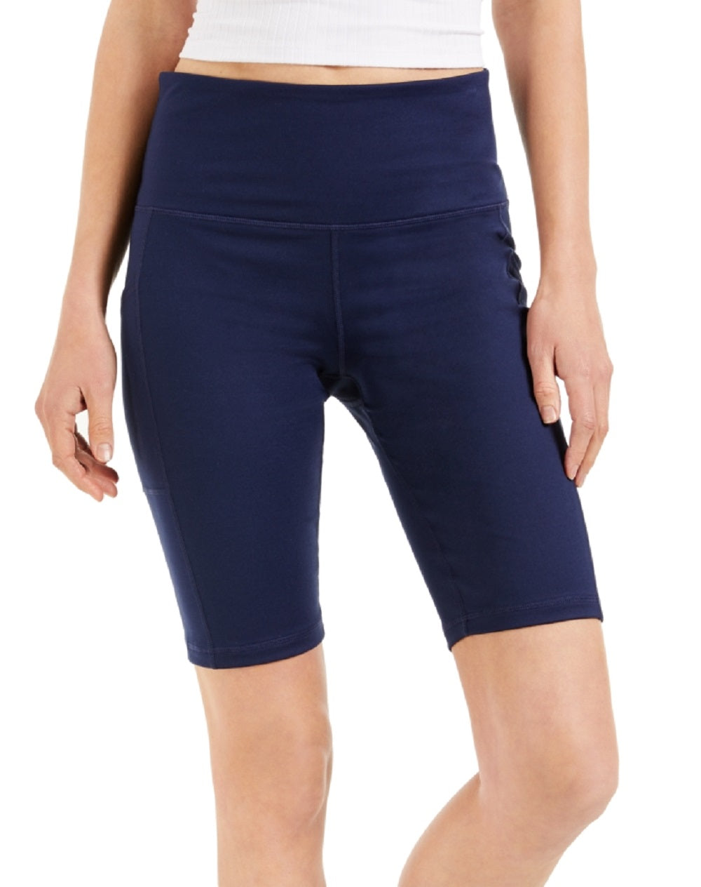 ID Ideology Women's Compression High Rise 10 Bike Shorts Blue Size XX-Large