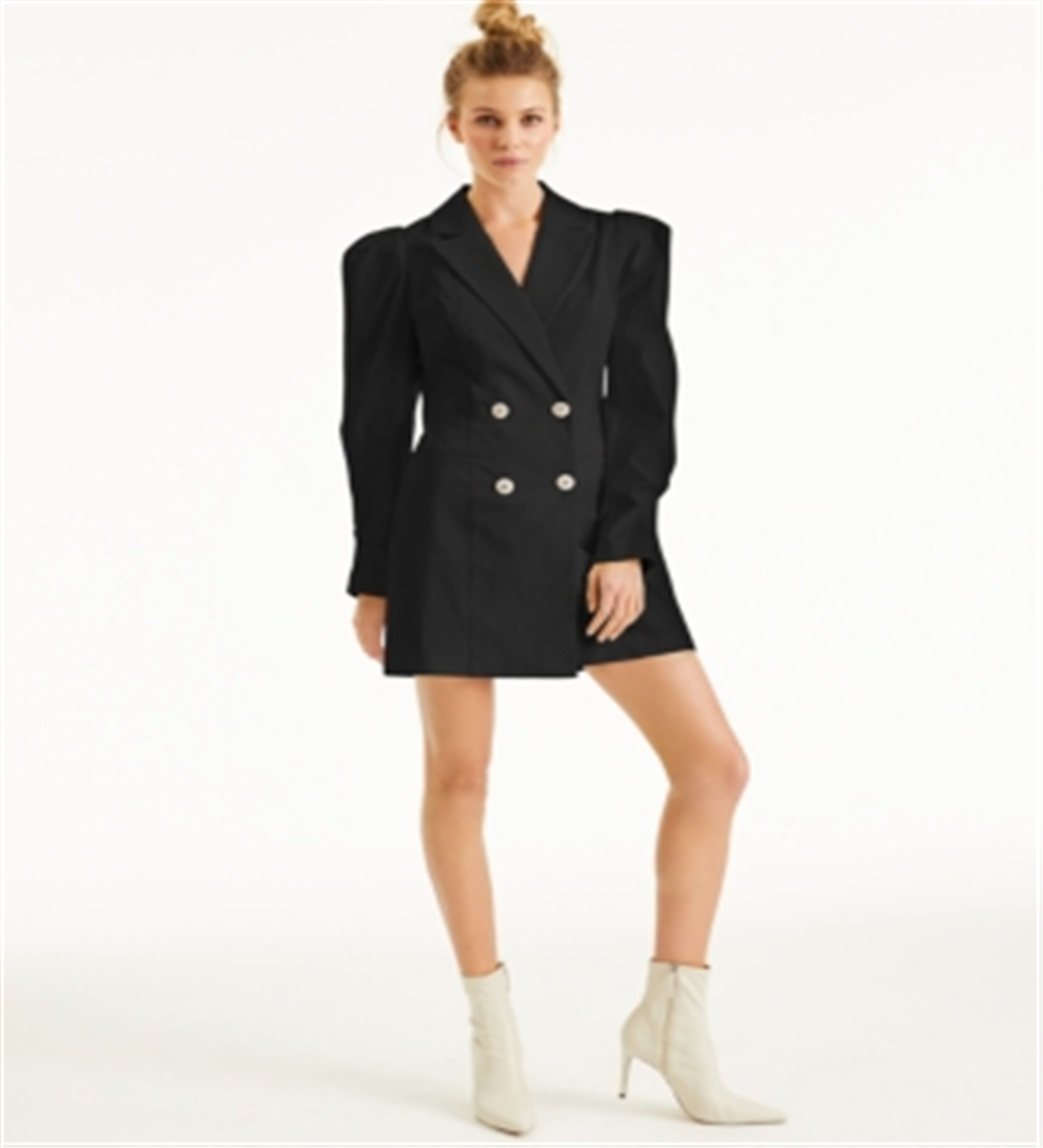 INC International Concepts Women's Crystal Button Blazer Dress Black Size Medium