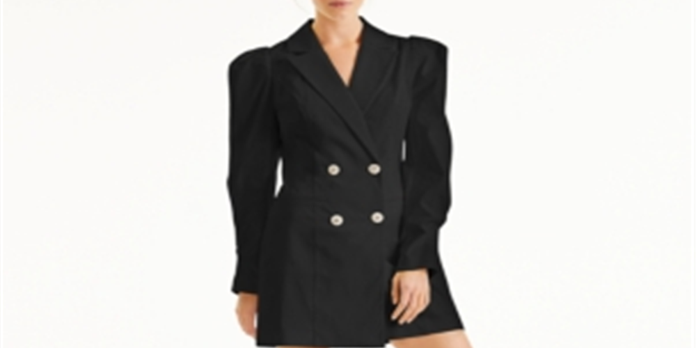 INC International Concepts Women's Crystal Button Blazer Dress Black Size Medium