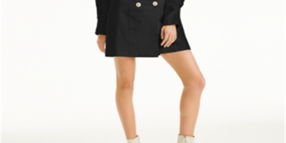 INC International Concepts Women's Crystal Button Blazer Dress Black Size Medium