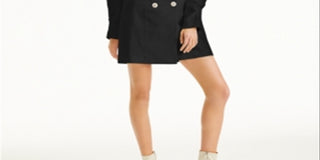 INC International Concepts Women's Crystal Button Blazer Dress Black Size Medium