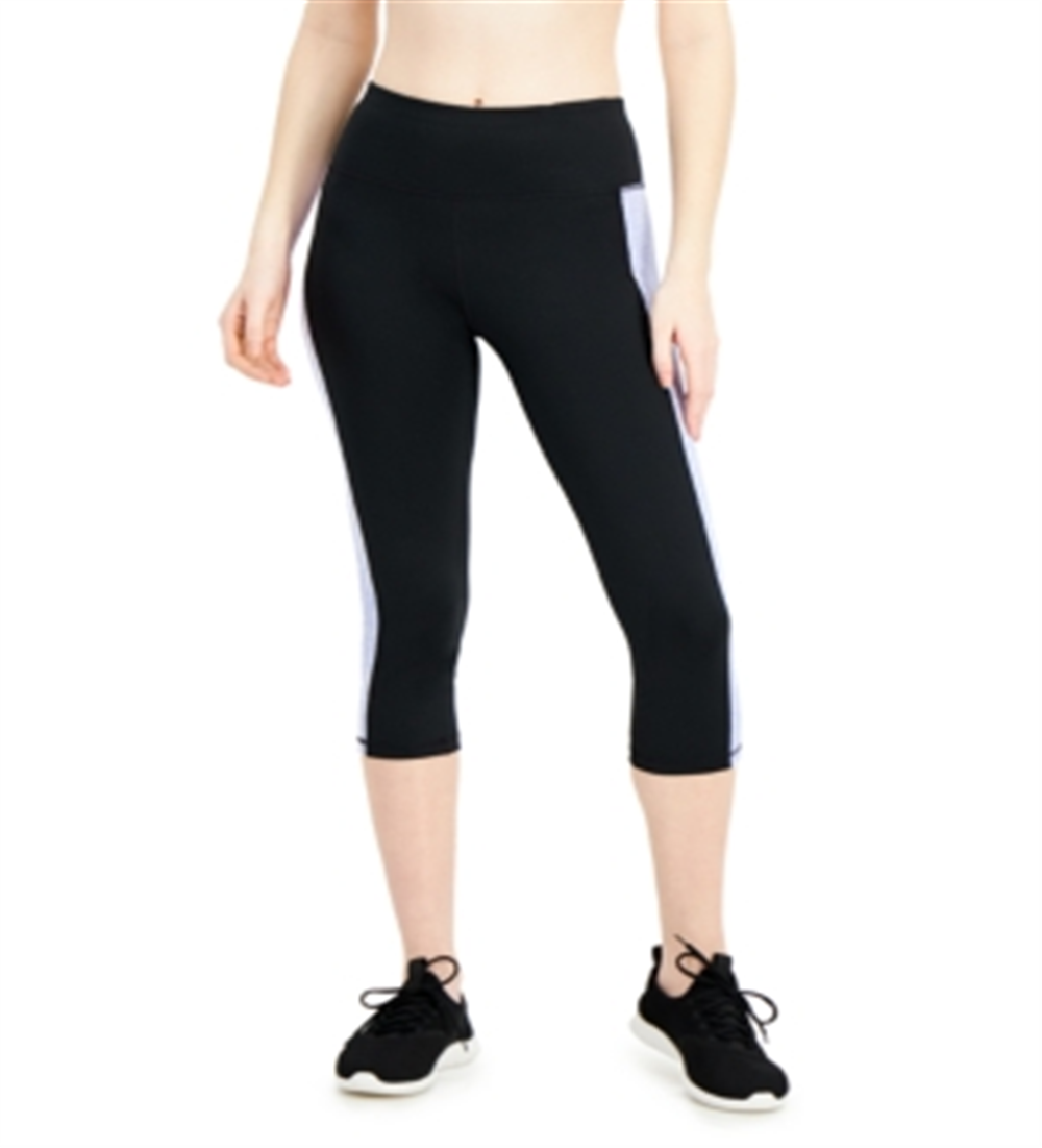 ID Ideology Women's Colorblocked Cropped Leggings Black Size S