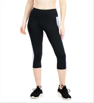 Ideology Women's Colorblocked Cropped Leggings Black Size XL