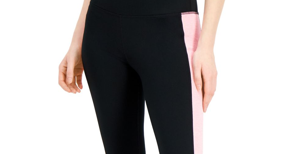 ID Ideology Women's Colorblocked Cropped Leggings Black Size Small