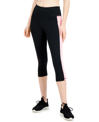 Ideology Women's Colorblocked Cropped Leggings Black Size M