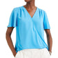 Alfani Women's Flutter Sleeve Surplice Blouse Blue Size X-Large