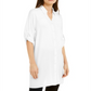 Alfani Women's Roll Tab Tunic Shirt White Size Large