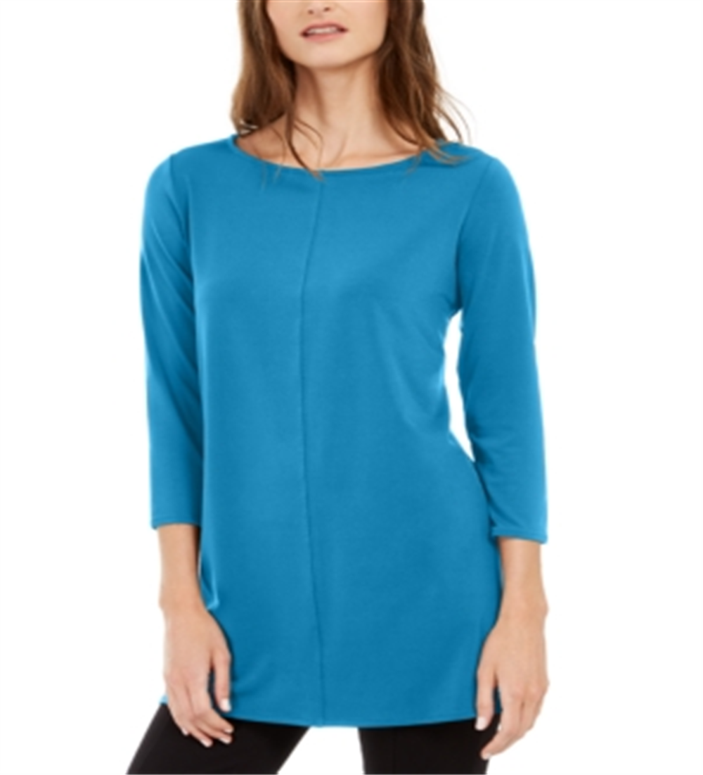Alfani Women's 3/4 Sleeve Tunic Blue Size X-Large