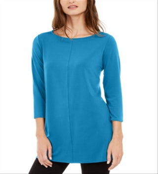 Alfani Women's 3/4 Sleeve Tunic Blue Size X-Large