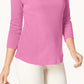 Charter Club Women's Pima Cotton Boat Neck Top Pink Size XX-Large