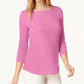 Charter Club Women's Pima Cotton Boat Neck Top Pink Size XX-Large