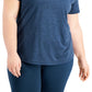ID Ideology Women's Plus Rapidry V Neck Performance T-Shirt Blue Size 1X