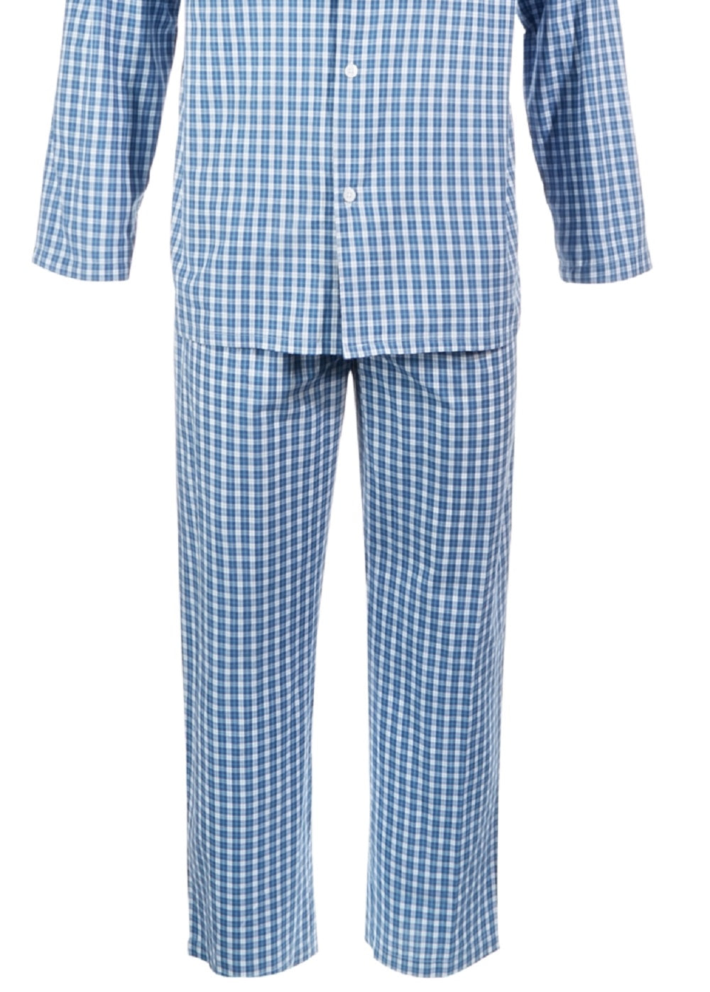 Club Room Men's Small Window Plaid Pajama Set Blue Size XX-Large