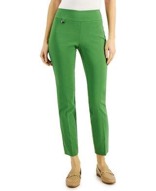 Alfani Women's Tummy-Control Pull On Skinny Pants Green Size 12 Petite