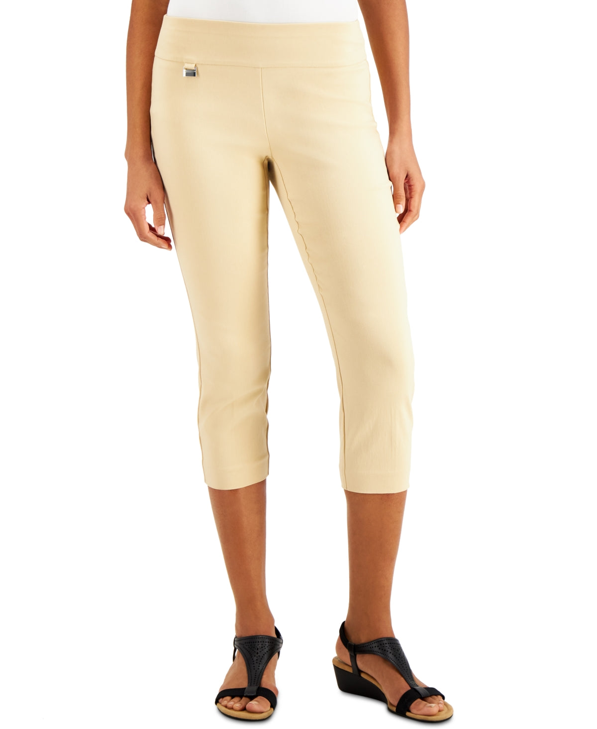Alfani Women's Essential Pull On Capri With Tummy Control Brown Size 10
