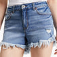 INC International Concepts Women's Frayed High Rise Shorts Blue Size 4