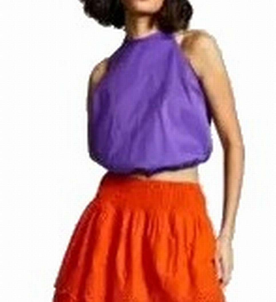 INC International Concepts Women's Tie Neck Halter Top Purple Size Medium