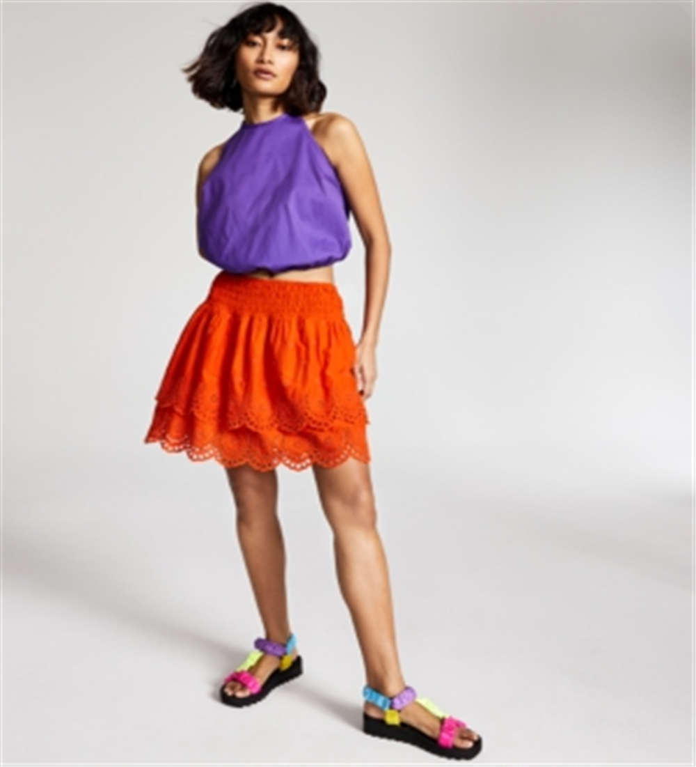 INC International Concepts Women's Tie Neck Halter Top Purple Size Medium