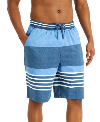 Club Room Women's Hawthorne Striped Pajama Shorts Blue Size M
