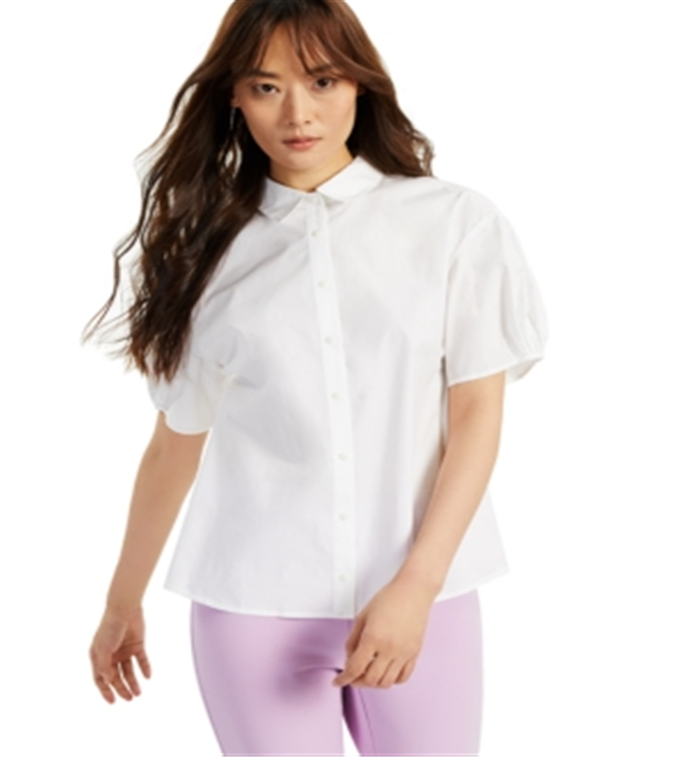 Alfani Women's Balloon Sleeve Blouse White Size Medium